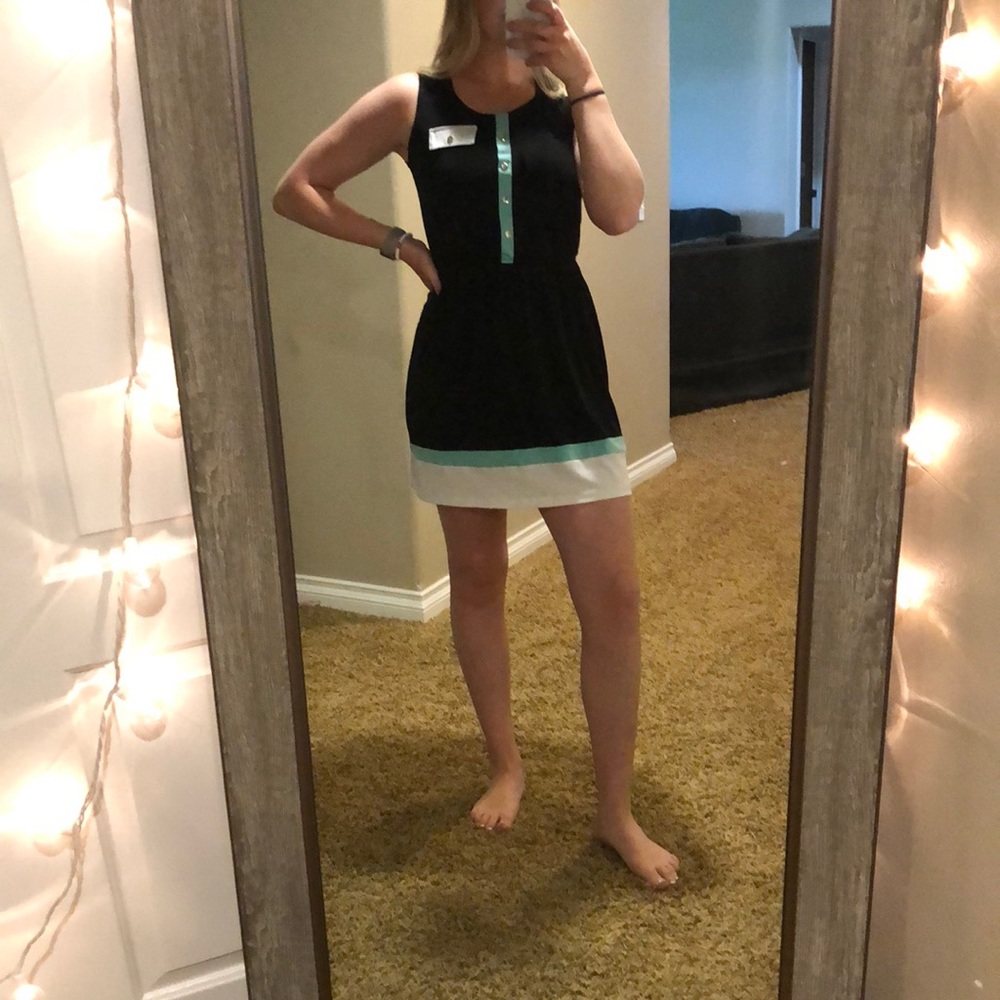 Black/White/Turquoise dress